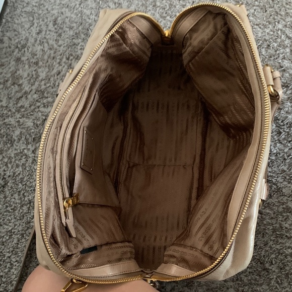 Prada Beige Leather Satchel with Gold Hardware - Picture 5 of 7